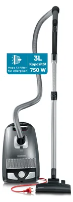 Produktbild von Severin Bodenstaubsauger mit Beutel »S´ POWER® snowwhite« () BC 7045 aus Kunststoff, graurot Bodenstaubsauger Mit Beutel Staubsauger Sauger Staubsauger Mit Kabel Beutel Staubsauger