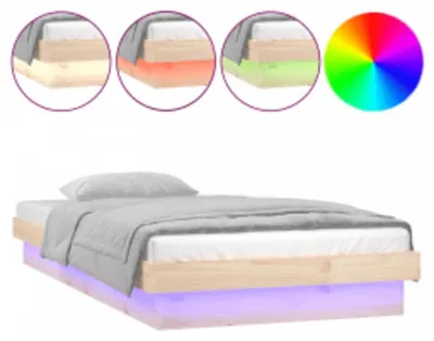 Obrázok produktu pre vidaXL Posteľ z masívneho dreva s LED osvetlením 100x200 cm