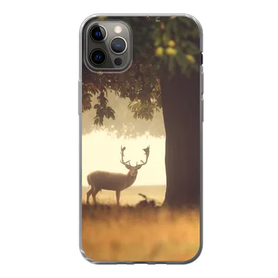 Produktbild von MuchoWow® Handyhülle Schutzhülle Hülle für iPhone 12 Pro Max Hirsche - Bäume - Wald Silikon Softcase Handy Hülle - Hartschale