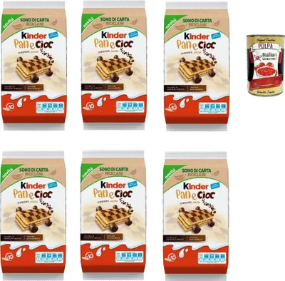 Produktbild von Kinder Ferrero panecioc Kuchen mit mit Kakao- und Schokostückchen kekse riegel cookies 6x 290g + Italian Gourmet polpa 400g