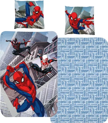 Produktbild von Spiderman Marvel Bettwäsche 135x200 + 80x80 cm 2 tlg., 100 % Baumwolle in Renforcé, Kinderbettwäsche für Jungen