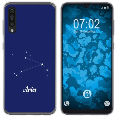 Produktbild von PhoneNatic Case kompatibel mit Samsung Galaxy A50 Silikon-Hülle SternzeichenAries M11