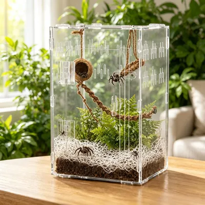 Terrarium-Koffer mit Zubehörset für Springspinnen, 30x20x15,5 cm