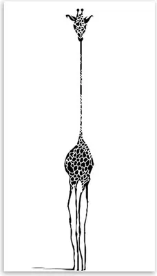 Produktbild von TPFLiving Kunstdruck LW-902 (OHNE RAHMEN) Poster - Leinwand - Wandbild - Hochauflösender Giclée-Druck, langlebig und hochwertig - Abstrakte Giraffe schwarz weiß - Größe: 80x160cm