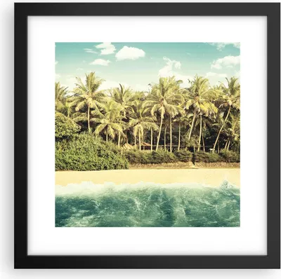 Produktbild von Gerahmtes Poster - Schwarzer Rahmen - Natur Strand Palmen - 30x30 cm - Wand Bild - Wanddeko - Wandbilder - Kunstposter - Wandposter - Bilderrahmen - Bilder - Kunstdruck - P2BAC30x30-4915