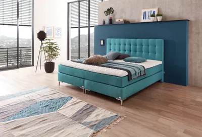 Produktbild von Boxspringbett WELCON ROCKSTAR® 140x200 cm Härtegrad H4 türkis