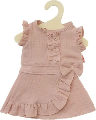 Produktbild von Heless Puppen-Wickelrock mit Rüschen-Top aus 100 % Baumwolle, rosé, 2-teilig, Gr. 28-35 cm