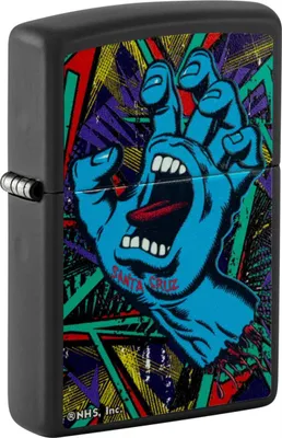 Produktbild von ZIPPO Feuerzeug Santa Cruz Artist Hand 60006414 Black Light schwarz Benzin