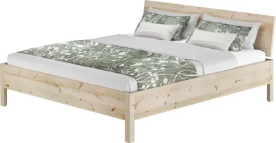 Produktbild von Massivholzbett Doppelbett metallfrei Zirbe massiv 180x200 mit wählbaren Zubehör V-60.95-18ohne Zubehör