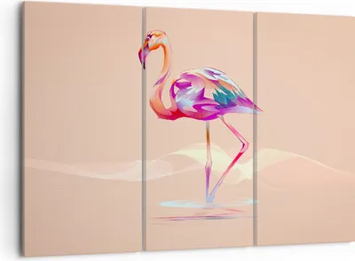 Produktbild von Bild auf Leinwand - Leinwandbild - Flamingo Vogel Wasser - 105x70cm - Wand Bild - Wanddeko - Leinwanddruck - Bilder - Kunstdruck - Wanddekoration - Leinwand bilder - Wandkunst - CE105x70-3839