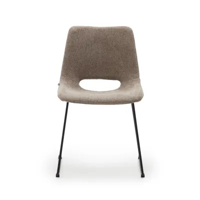 Produktbild von 2-er Set Stuhl Zahara 49 x 78 x 55 cm Braun Stahl Schwarz Sitzgelegenheit