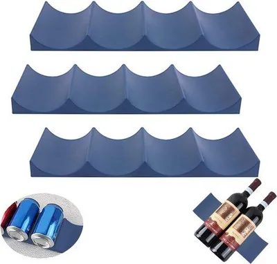 Produktbild von Unyqoos® Flaschenhalter im europäischen Stil – stapelbares Flaschenregal aus lebensmittelsicherem PP, 3er-Set, rutschfest für Kühlschrank & Schrank, je Regal bis 10 Flaschen (Ø <7,3 cm)