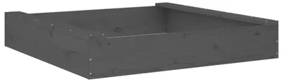 Imagen del producto de vidaXL: Caja de arena con asientos, color gris, cuadrada, de madera maciza de pino
