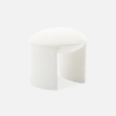 Produktbild von sweeek - Hocker mit Bezug aus strukturiertem Bouclé - Weiß