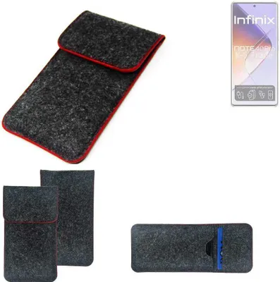 Produktbild von K-S-Trade Handy Schutz Hülle kompatibel mit Infinix Note 40 Pro 5G Schutzhülle Handyhülle Filztasche Pouch Tasche Case Sleeve Filzhülle dunkelgrau