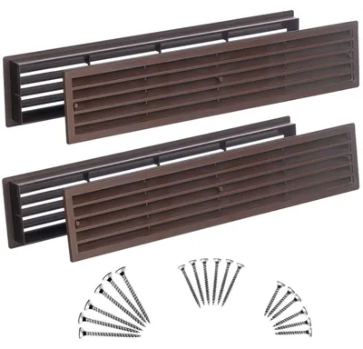 Zdjęcie produktu dla Wentylacyjna kratka do drzwi wewnętrznych, 450 x 92 mm, kolor brązowy