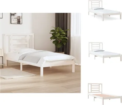 Obrázek produktu pro vidaXL Postel z masivu borovice bílá 90x200 cm - Postele a rámy postelí