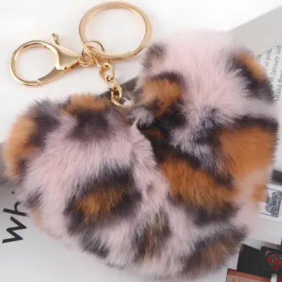 Obrázok produktu pre Kľúčenka Srdce - Ružová/Leopard | Roztomilý doplnok pre vaše kľúče KP41087