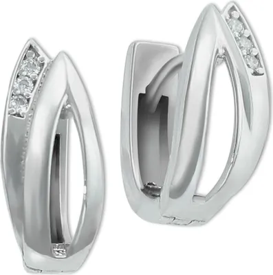 Produktbild von SilberDream weiß Ohrringe Leaves Zirkonia Damen 925 Silber Creolen SDO4406W