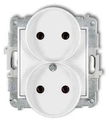 Image de Prise double, blanche, pour encastrement, MINI, MGPR-2