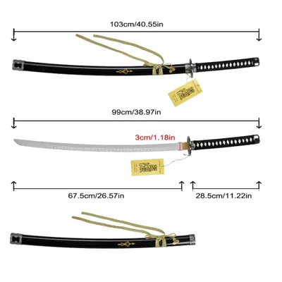 Produktbild von Katana Schwert 103 cm aus Bambusholz - Handgefertigte Dekoration mit Scheide &