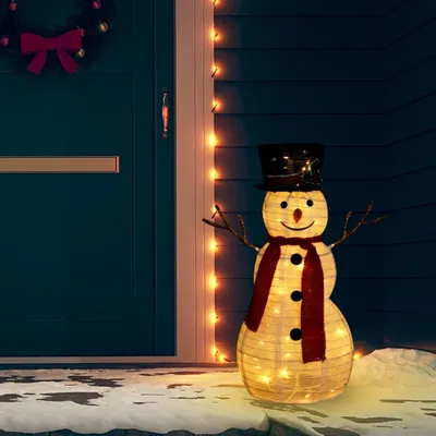 Immagine prodotto di The Living Store LED pupazzo di neve figura natalizia in tessuto 60 cm