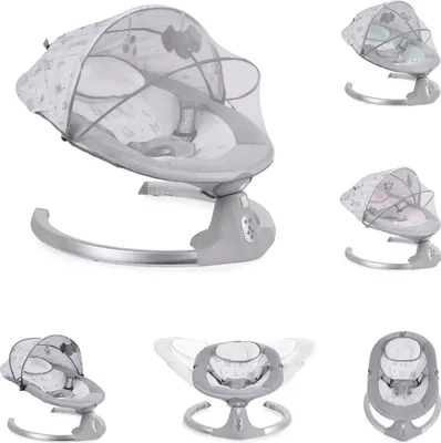 Produktbild von Cangaroo Babywippe Ari Musikfunktion Timer Fernbedienung Moskitonetz Bluetooth grau