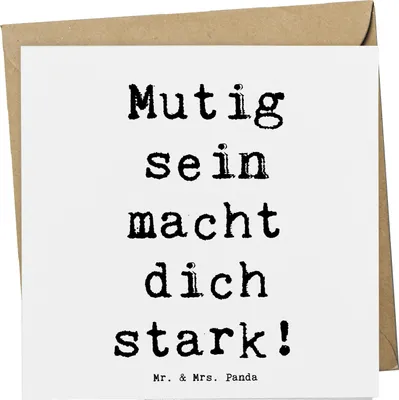 Produktbild von Mr. & Mrs. Panda Glückwunschkarte Spruch Angst überwinden - Weiß - Geschenk, Mutig sein, anlasskarte, Klappkarte, faltkarte, Motivation, Vertrauem, Grußkarte, Trost, Mut