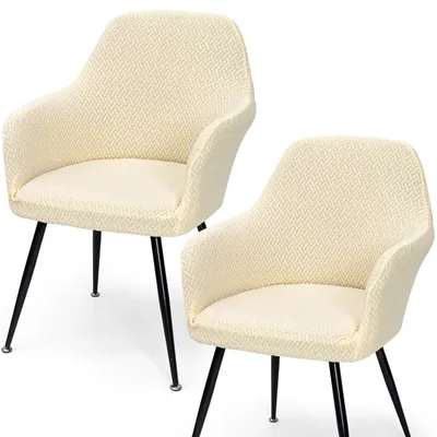 Productafbeelding van Omgoods - Stretch Stoelhoezen met Armleuning - Set van 2, Beige