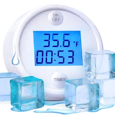 Imagen del producto de Termómetros flotantes e impermeables para piscinas y spas, de color blanco, con temporizador