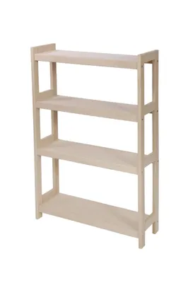 Immagine prodotto di Libreria in faggio massiccio, 4 ripiani, 107 × 50 × 25 cm (A × L × P), da appoggio, non trattata, per libri e album