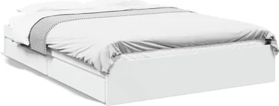 Zdjęcie produktu dla vidaXL Rama łóżka z szufladami biała 150x200 cm materiał drewnopochodny