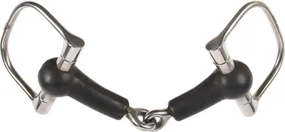 Produktbild von D-Trense mit Gummimundstück gebrochen, Größe:135mm