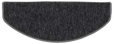 Produktbild von Trend Schlinge Stufenmatte Einfarbig (halbrund), Größe / Ausführung / Menge:24x65 cm (halbrund) 1 Stck., Farbe:Schwarz Grau
