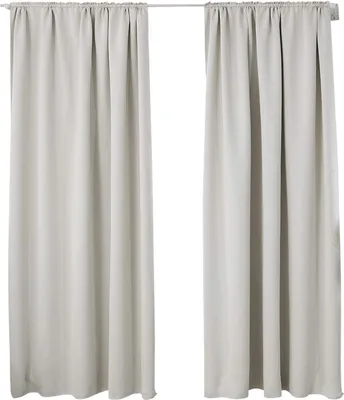 Produktbild von WOLTU 2er Set Gardine blickdicht 250 g/m² mit Kräuselband : Creme 135x175 cm Farbe: Creme Größe: 135x175 cm