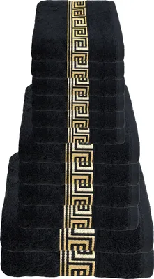 Produktbild von Julie Julsen Handtuch Sets 600g/m²  SCHWARZ-GOLD,12 tlg. 2 Bade- 4 Hand- 6 Gästetücher