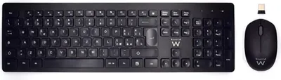 Zdjęcie produktu dla Ewent EW3255, Pełnowymiarowy (100%), QWERTY, Czarny, Dołączona myszka
