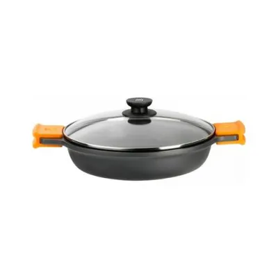Obrázek produktu pro BRA Efficient A270520, Zapékací miska na casserole, Kulatý, Litý hliník, Keramický, Plyn, Halogen, Indukční, Utěsněná plotna, Černá, Oranžová, 1,5 l