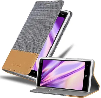Produktbild von Cadorabo Hülle für Nokia Lumia 830 Schutzhülle in Grau Handy Hülle Etui Book Case Cover
