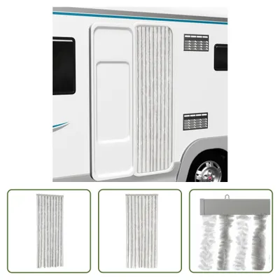 Obrázok produktu pre The Living Store Záclona Fly Light Grey and White 56x185 cm Chenille