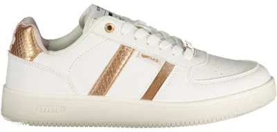 Image de Chaussures de sport blanches pour femmes avec détails bronze et semelle intérieure amovible