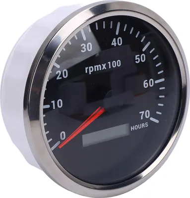 Immagine prodotto di Contagiri da 110 mm 4-3/8 pollici, retroilluminazione a 7 colori, DC 9–32 V, 7000 giri/min, strumento di misura con contaore per auto, yacht, camper, barche, camion, quadrante nero, lunetta argentata CXA009