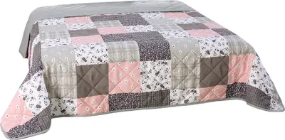Produktbild von Tagesdecke Bettüberwurf Allzweckdecke ca. 220x240 cm Überwurf Patchwork Sofa XXL Design: LUNA Patchwork
