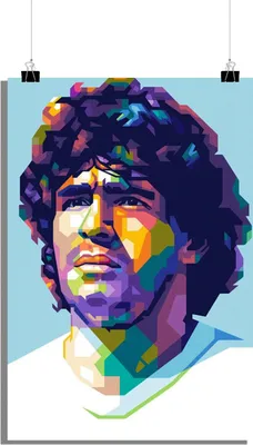 Produktbild von Fußball Poster - Diego Maradona Poster - Fußballlegende Poster - Pop Art Poster - 51x71cm - Perfekt zum Einrahmen