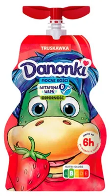 Obrázek produktu pro Jogurt truskawkowy Danonki wzbogacony wapniem i witaminą D 70 g