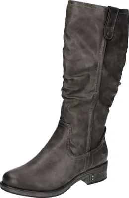 Produktbild von Mustang Damen Stiefel Langschaft Raffung Blockabsatz 1293-602, Größe:39 EU, Farbe:Grau