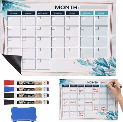 Produktbild von Ruhhy 26954 Magnetischer Planer für den Kühlschrank, 30 x 40 cm, 4x Filzstift