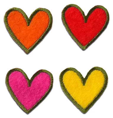 Produktbild von Set Herz Liebe - Aufnäher, Bügelbild, Aufbügler, Applikationen, Patches, Flicken, Zum Aufbügeln, Größe: 2,7 x 2,7 cm
