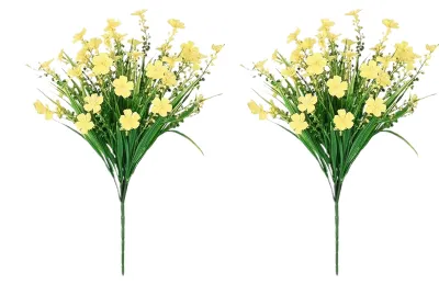 Produktbild von 2 künstliche Blumenbündel, UV-beständig, farbecht, für Vase, Korb, Fensterkasten, Außendekoration