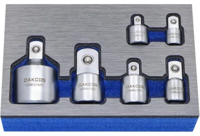Productafbeelding van Adapterset, set van 6 doppenadapters, 1/4" naar 3/8" tot 3/4", CR-V, mat oppervlak